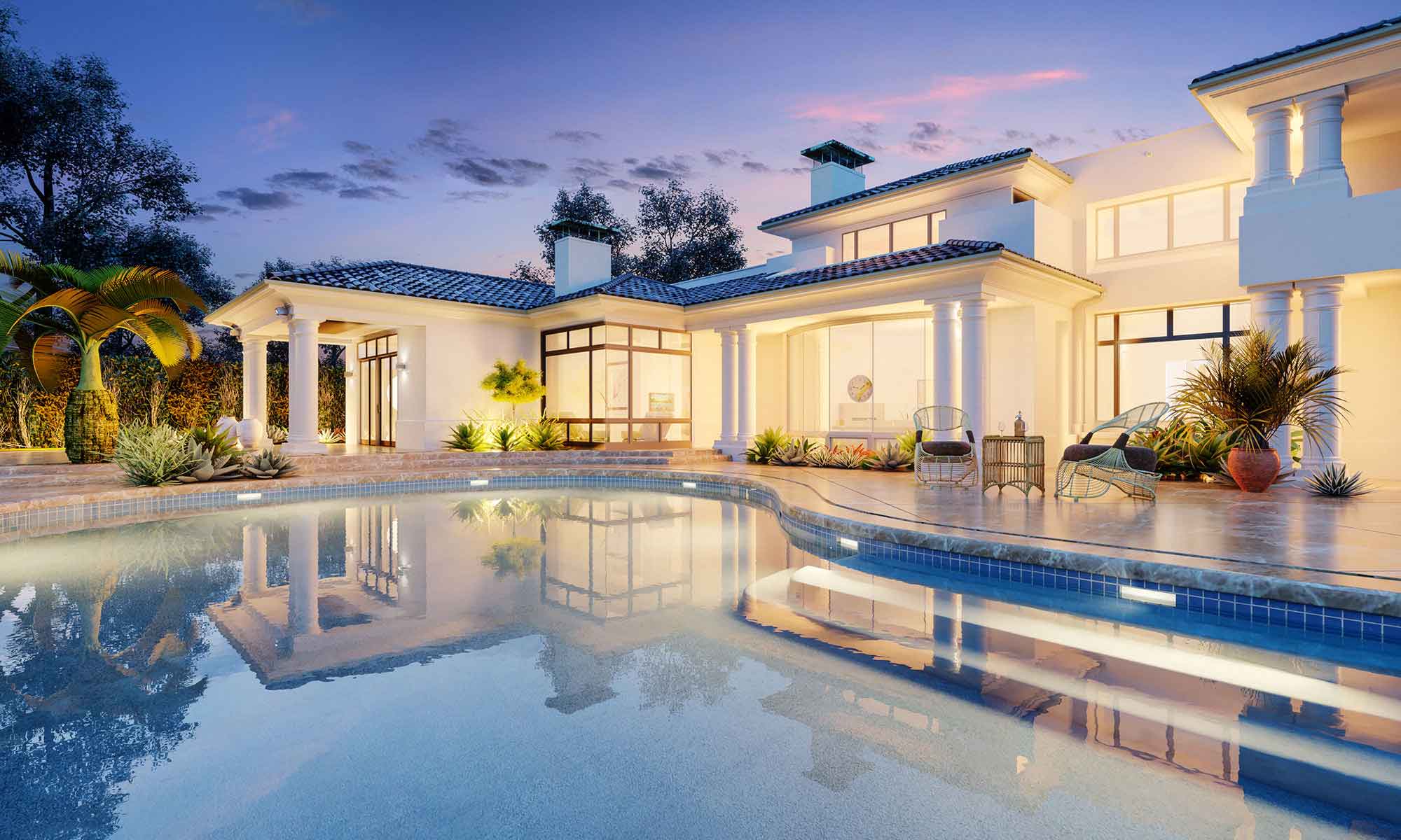 Large house with a pool